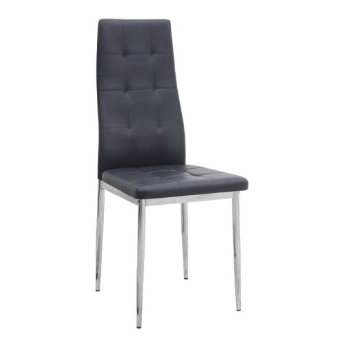 Σετ τραπεζαρία 5τμχ Darlen - Rosa Megapap χρώμα sencron black - μαύρο/χρωμίου πόδι 125x72x74εκ.