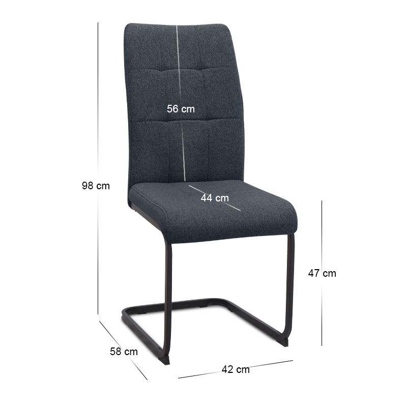 Σετ τραπεζαρία 5τμχ Darlen - Laura Megapap χρώμα sencron black - ανθρακί 125x72x74εκ.