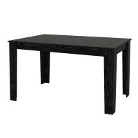 Σετ τραπεζαρία 5τμχ Darlen - Alma Megapap χρώμα sencron black - μαύρο 125x72x74εκ.
