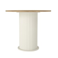 Σετ τραπεζαρία 5τμχ Bohema - Nova Megapap χρώμα ivory/sepet oak - μαύρο Ø90x77,7εκ.
