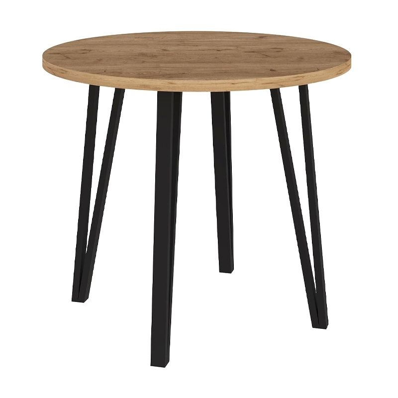 Σετ τραπεζαρία 5τμχ Xana - Nova Megapap χρώμα sepet oak - γκρι Ø90x77,5εκ.