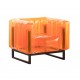 Πολυθρόνα YOMI EKO Οικολογικό TPU Πορτοκαλί και Σκελετός Αλουμινίου Μαύρο 83x76.5x69.5cm
