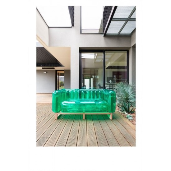 Καναπές YOMI EKO Οικολογικό TPU Πράσινο και Ξύλινος Σκελετός Φυσικό 151x76.5x69.5cm