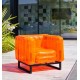 Πολυθρόνα YOMI EKO Οικολογικό TPU Πορτοκαλί και Ξύλινος Σκελετός Μαύρο 83x76.5x69.5cm