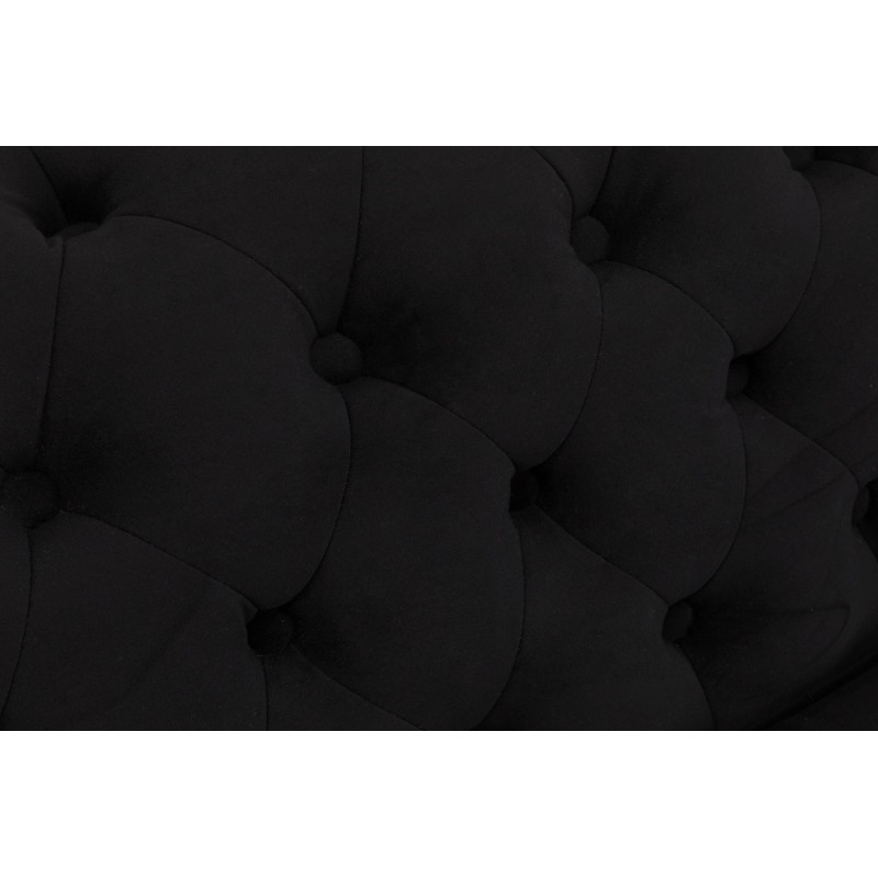Chesterfield Deluxe Πολυθρόνα Βελούδο Μαύρο CHES100 94x86x80cm