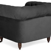 Chesterfield Deluxe Πολυθρόνα Βελούδο Γκρι CHES105 94x86x80cm