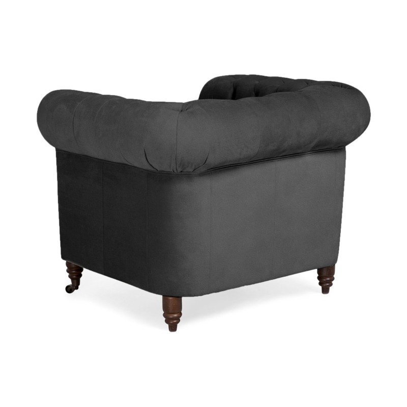 Chesterfield Deluxe Πολυθρόνα Βελούδο Γκρι CHES105 94x86x80cm
