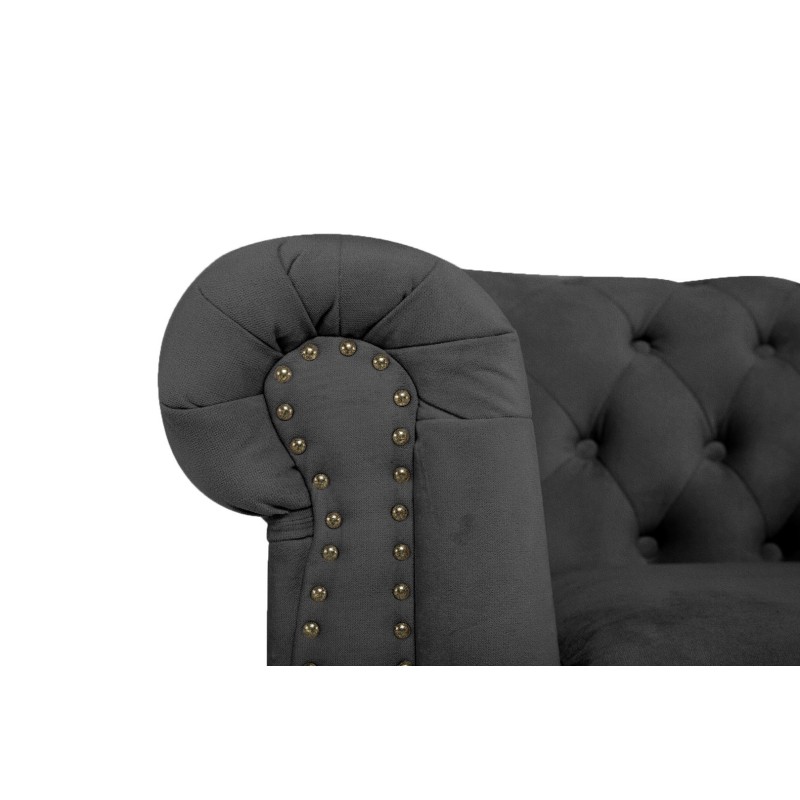 Chesterfield Deluxe Πολυθρόνα Βελούδο Γκρι CHES105 94x86x80cm