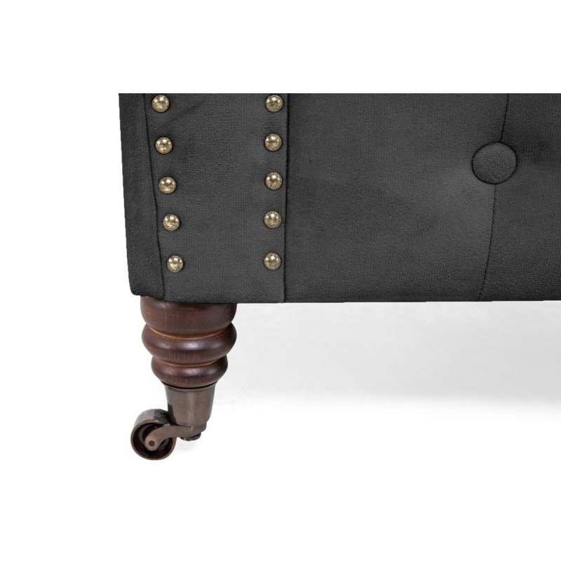 Chesterfield Deluxe Πολυθρόνα Βελούδο Γκρι CHES105 94x86x80cm