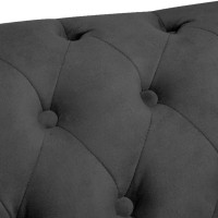 Chesterfield Deluxe Πολυθρόνα Βελούδο Γκρι CHES105 94x86x80cm