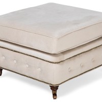 Chesterfield Deluxe Σκαμπό Σαλονιού Τετράγωνο Βελούδο Μπεζ CHES111 75x70x45cm
