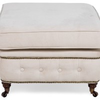 Chesterfield Deluxe Σκαμπό Σαλονιού Τετράγωνο Βελούδο Μπεζ CHES111 75x70x45cm