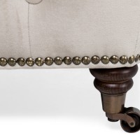 Chesterfield Deluxe Σκαμπό Σαλονιού Τετράγωνο Βελούδο Μπεζ CHES111 75x70x45cm