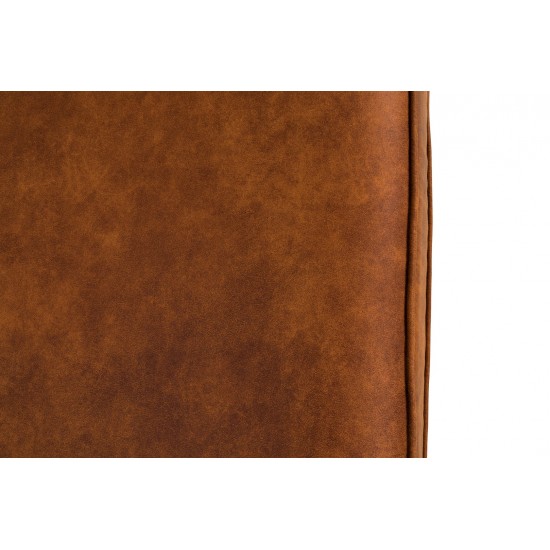 Chesterfield Deluxe Σκαμπό Σαλονιού Τετράγωνο Δέρμα Καφέ Κονιάκ CHES120 75x70x45cm