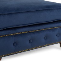 Chesterfield Deluxe Σκαμπό Σαλονιού Τετράγωνο Βελούδο Μπλε CHES114 75x70x45cm