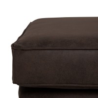 Chesterfield Deluxe Σκαμπό Σαλονιού Τετράγωνο Ύφασμα Σκούρο Καφέ CHES121 75x70x45cm