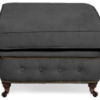 Chesterfield Deluxe Σκαμπό Σαλονιού Τετράγωνο Βελούδο Γκρι CHES116 75x70x45cm