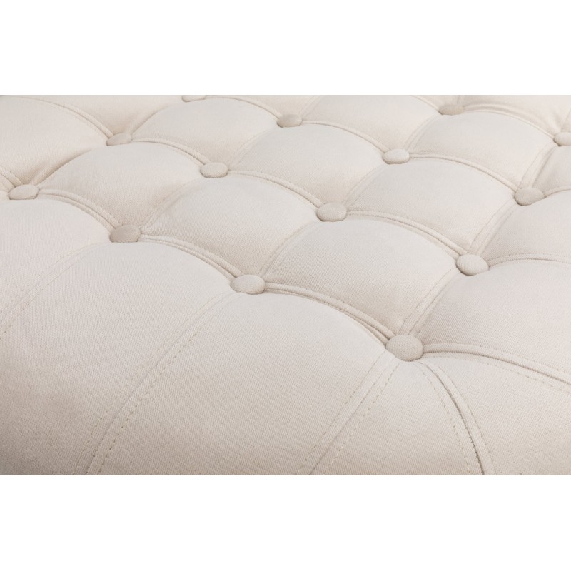 Chesterfield Deluxe Σκαμπό Σαλονιού Στρογγυλό Βελούδο Μπεζ CHES122 80x80x32cm