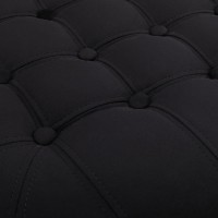 Chesterfield Deluxe Σκαμπό Σαλονιού Στρογγυλό Βελούδο Μαύρο CHES123 80x80x32cm