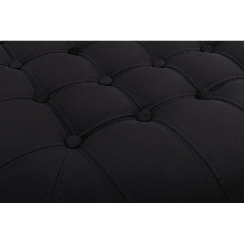 Chesterfield Deluxe Σκαμπό Σαλονιού Στρογγυλό Βελούδο Μαύρο CHES123 80x80x32cm