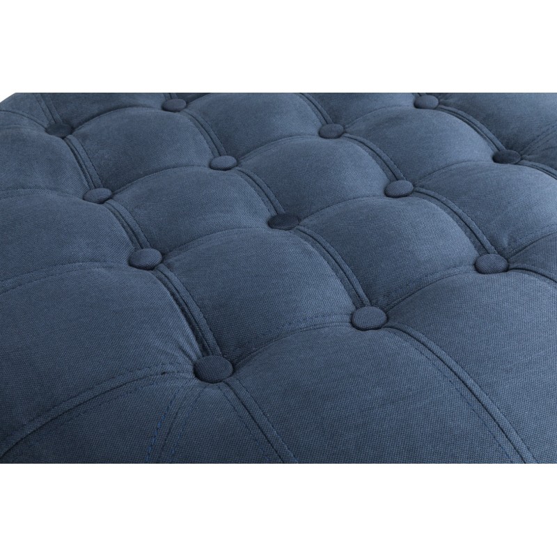 Chesterfield Deluxe Σκαμπό Σαλονιού Στρογγυλό Βελούδο Μπλε CHES125 80x80x32cm