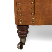 Chesterfiled Deluxe Καναπές 2θέσιος Ύφασμα Καφέ-Κονιάκ CHES021 150x86x80cm