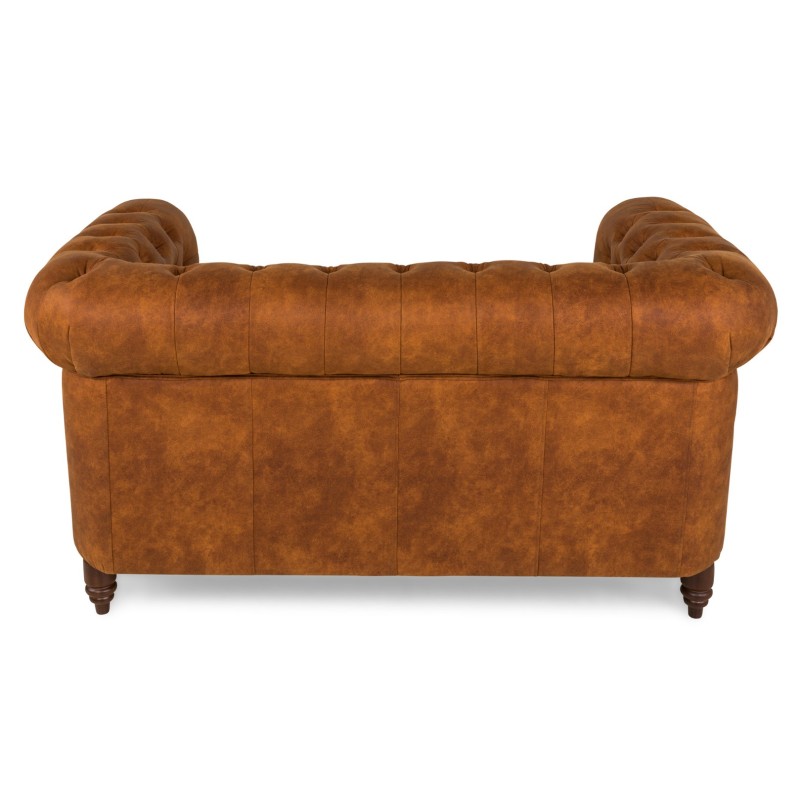 Chesterfiled Deluxe Καναπές 2θέσιος Ύφασμα Καφέ-Κονιάκ CHES021 150x86x80cm
