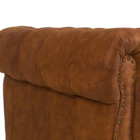 Chesterfiled Deluxe Καναπές 2θέσιος Ύφασμα Καφέ-Κονιάκ CHES021 150x86x80cm