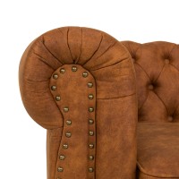 Chesterfiled Deluxe Καναπές 2θέσιος Ύφασμα Καφέ-Κονιάκ CHES021 150x86x80cm