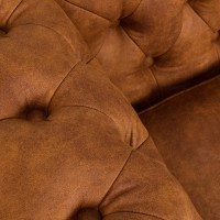 Chesterfiled Deluxe Καναπές 2θέσιος Ύφασμα Καφέ-Κονιάκ CHES021 150x86x80cm