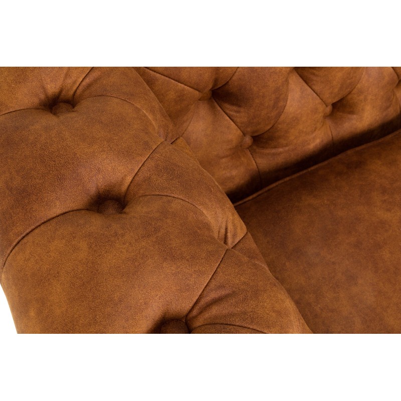 Chesterfiled Deluxe Καναπές 2θέσιος Ύφασμα Καφέ-Κονιάκ CHES021 150x86x80cm