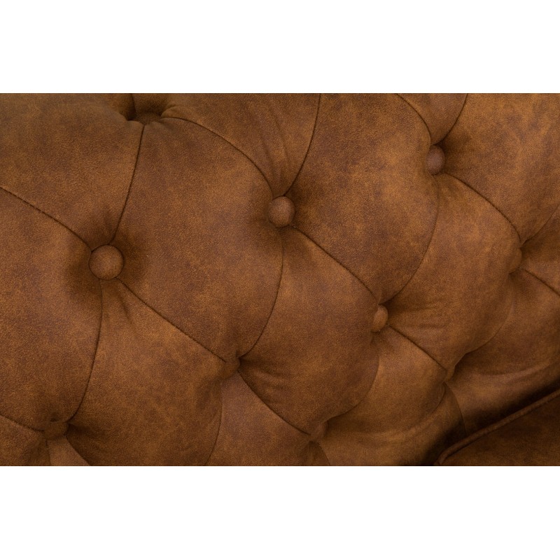 Chesterfiled Deluxe Καναπές 2θέσιος Ύφασμα Καφέ-Κονιάκ CHES021 150x86x80cm