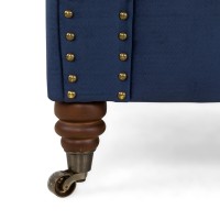 Chesterfiled Deluxe Καναπές 2θέσιος Βελούδο Μπλε CHES015 150x86x80cm
