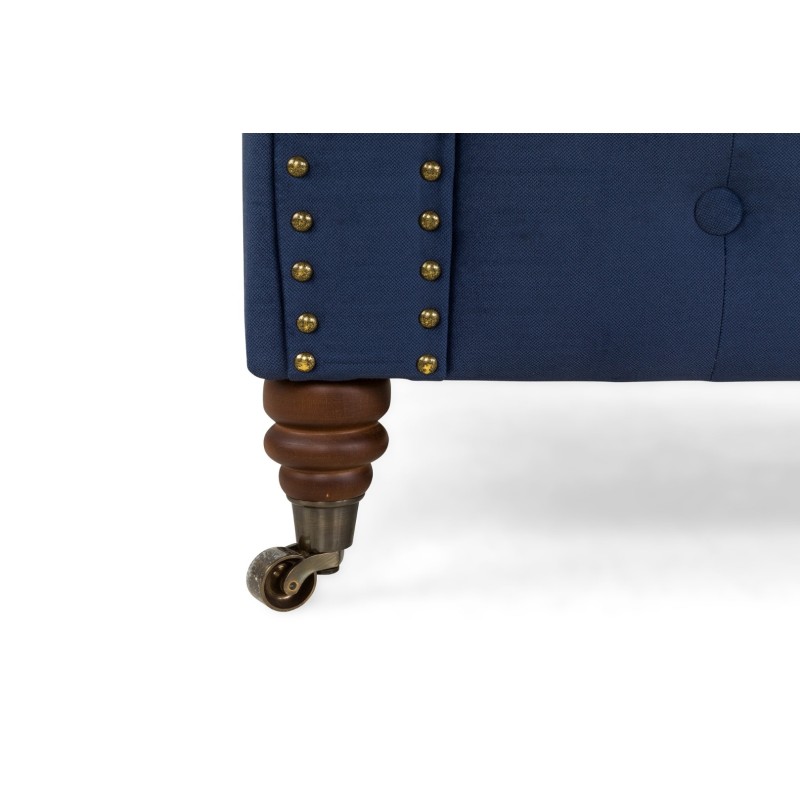 Chesterfiled Deluxe Καναπές 2θέσιος Βελούδο Μπλε CHES015 150x86x80cm