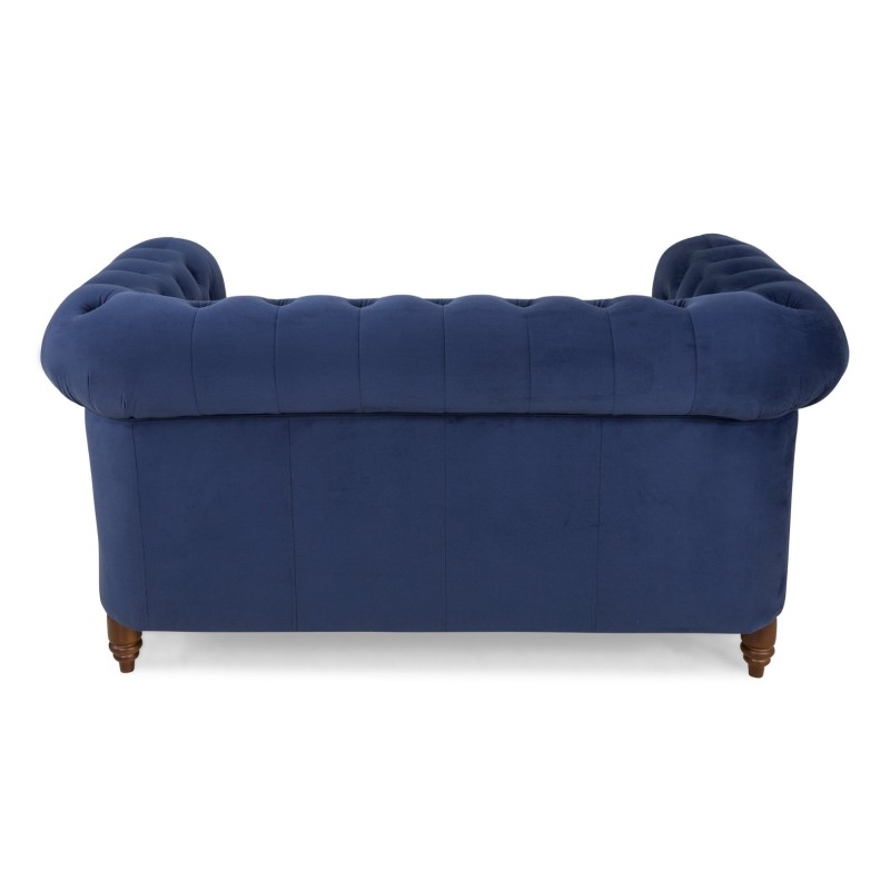 Chesterfiled Deluxe Καναπές 2θέσιος Βελούδο Μπλε CHES015 150x86x80cm