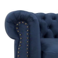 Chesterfiled Deluxe Καναπές 2θέσιος Βελούδο Μπλε CHES015 150x86x80cm