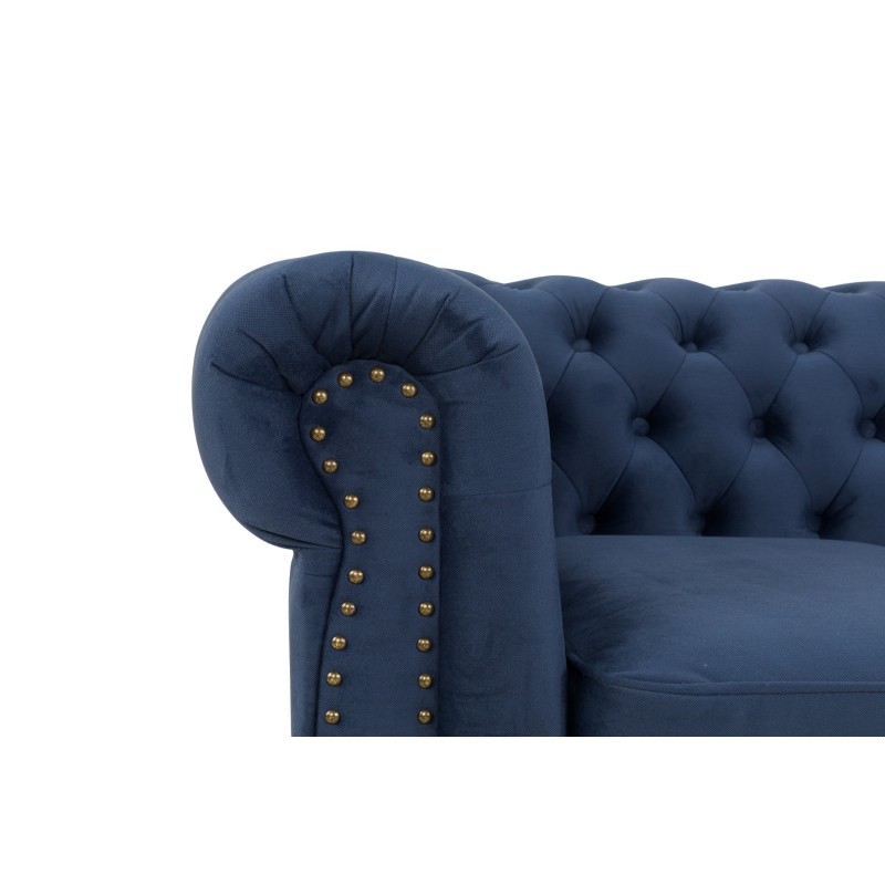 Chesterfiled Deluxe Καναπές 2θέσιος Βελούδο Μπλε CHES015 150x86x80cm