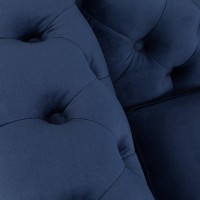 Chesterfiled Deluxe Καναπές 2θέσιος Βελούδο Μπλε CHES015 150x86x80cm
