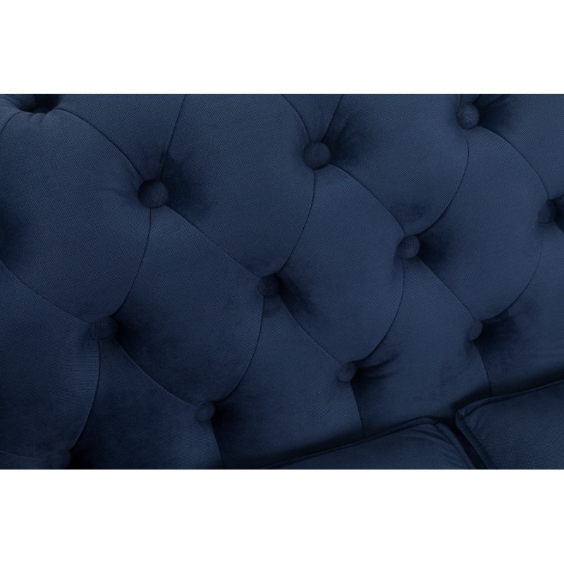 Chesterfiled Deluxe Καναπές 2θέσιος Βελούδο Μπλε CHES015 150x86x80cm
