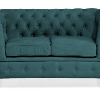 Chesterfiled Deluxe Καναπές 2θέσιος Βελούδο Πετρόλ CHES016 150x86x80cm