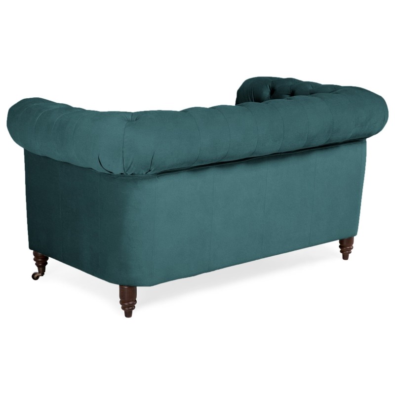Chesterfiled Deluxe Καναπές 2θέσιος Βελούδο Πετρόλ CHES016 150x86x80cm