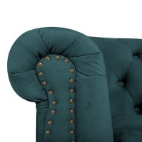 Chesterfiled Deluxe Καναπές 2θέσιος Βελούδο Πετρόλ CHES016 150x86x80cm