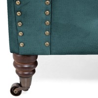 Chesterfiled Deluxe Καναπές 2θέσιος Βελούδο Πετρόλ CHES016 150x86x80cm