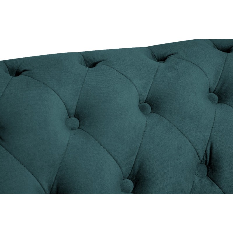 Chesterfiled Deluxe Καναπές 2θέσιος Βελούδο Πετρόλ CHES016 150x86x80cm