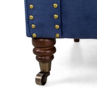 Chesterfiled Καναπές 3θέσιος Βελούδο Μπλε CHES001 203x86x80cm