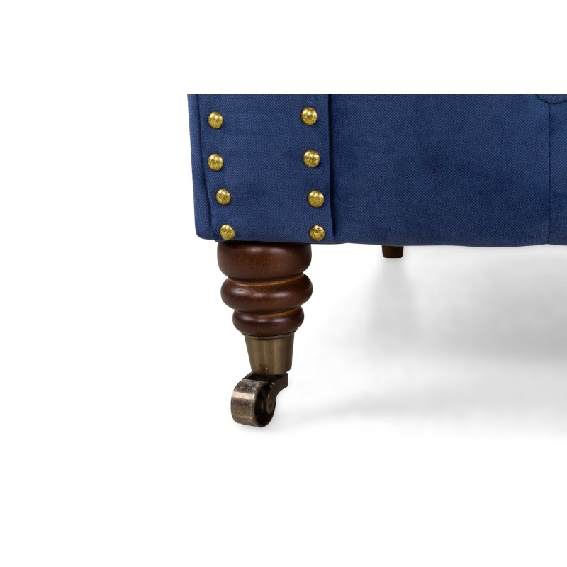 Chesterfiled Καναπές 3θέσιος Βελούδο Μπλε CHES001 203x86x80cm
