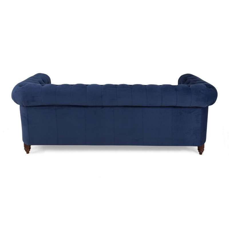 Chesterfiled Καναπές 3θέσιος Βελούδο Μπλε CHES001 203x86x80cm
