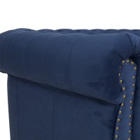 Chesterfiled Καναπές 3θέσιος Βελούδο Μπλε CHES001 203x86x80cm