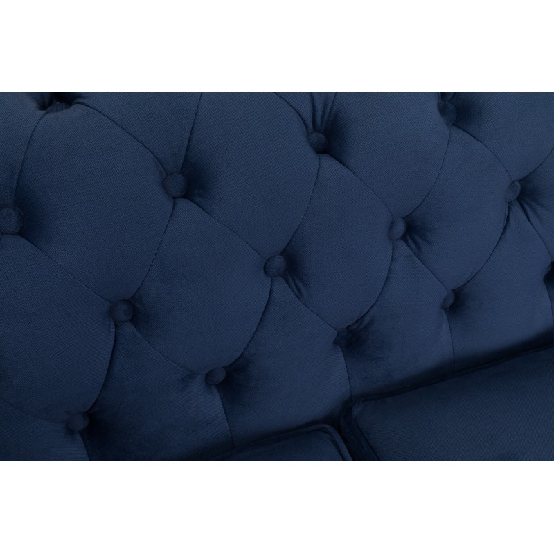 Chesterfiled Καναπές 3θέσιος Βελούδο Μπλε CHES001 203x86x80cm