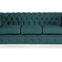 Chesterfiled Καναπές 3θέσιος Βελούδο Πετρόλ CHES005 203x86x80cm